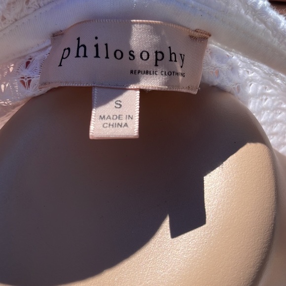 Philosophy Open Knit White Sweater Size Small - Poly Blend - Picture 2 of 7